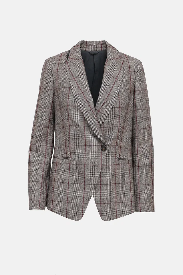 Brunello Cucinelli Check Wool Blazer in Wool from VSP Consignment