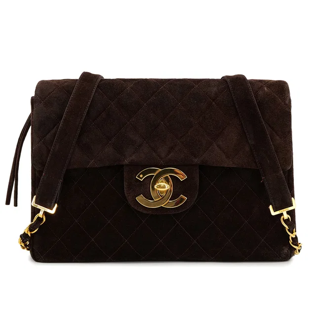 Chanel Vintage Matelasse Chain Backpack Brown Suede Gold Hardware in Brown Suede from Luxury Promise