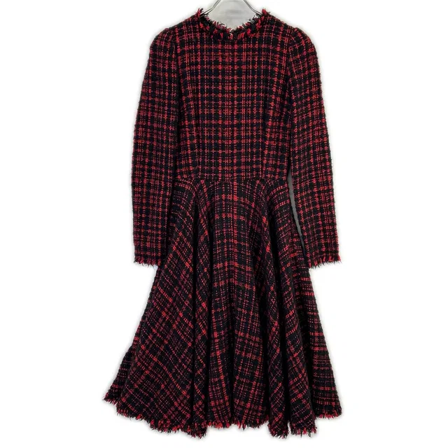 Dolce & Gabbana Red Black Tweed Dress 38 in Black Tweed from The Reluxe