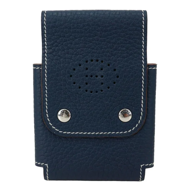 Hermès Leather Deck Of Cards & Case Navy Blue in Navy Leather from Dallas Designer Handbags