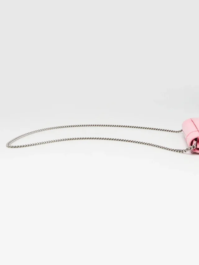 Balenciaga Pink Croc Embossed Leather Soft Hourglass Wallet On Chain Bag in Pink Crocodile from Yoogis, photo 6 of 12