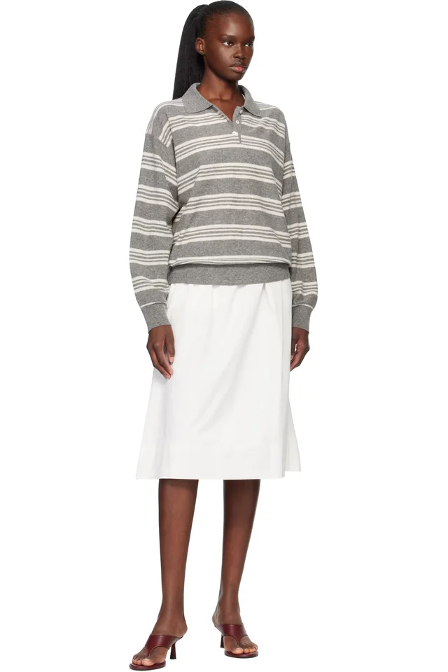 Nothing Written Gray Kevin Stripe Pullover Polo, photo 4 of 4 from SSENSE