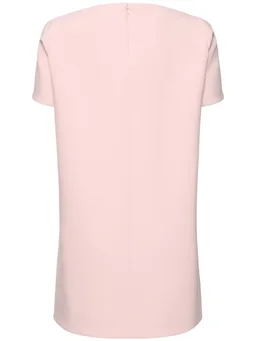 Khaite Straight dress with square neckline in 53% Polyester, 43% Virgin Wool, 4% Elastane, photo 4 of 5 from LUISAVIAROMA