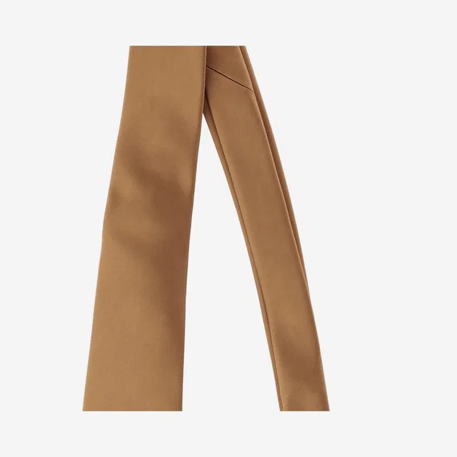 Saint Laurent Silk Satin Necktie — Brown Neckties in Brown Satin from HEWI