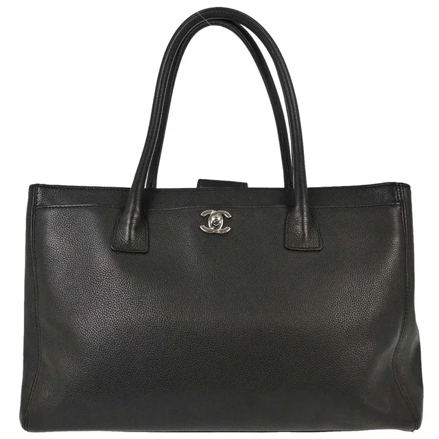 Chanel 2012-2013 Black Calfskin Executive Cerf Tote Bag in Black Calfskin from AMORE Vintage Tokyo