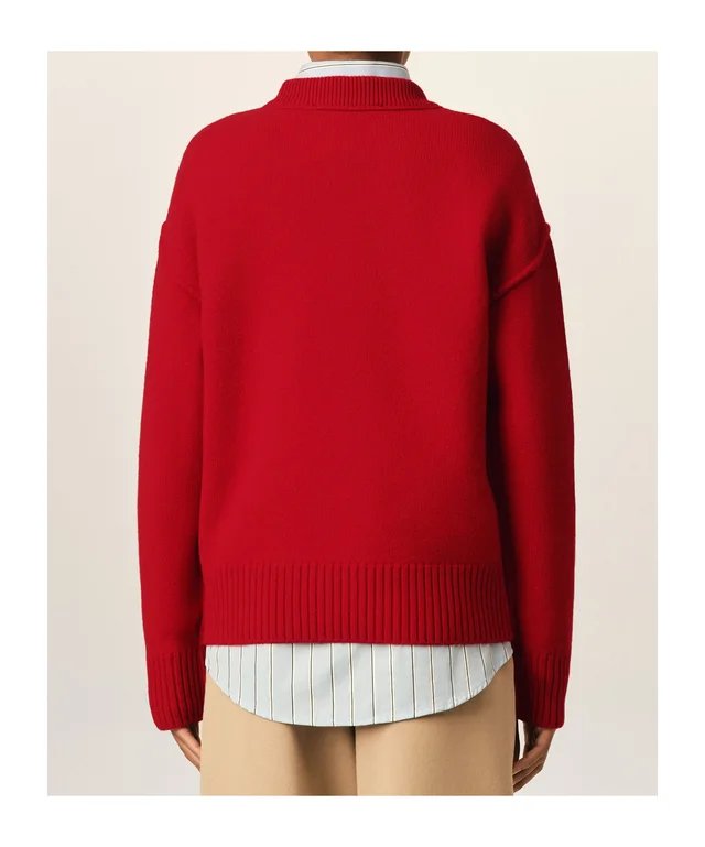 Ami Paris Ami De Coeur Logo Intarsia-Knit Jumper, photo 5 of 6 from SENSER
