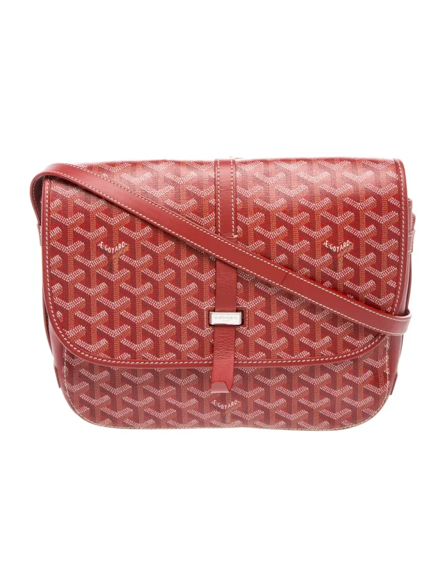 Goyard Goyardine Belvedere II MM in red Leather from The RealReal