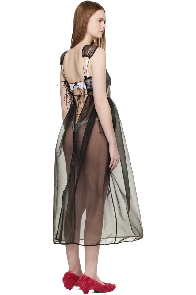 Cecilie Bahnsen Black CBcamillia Midi Dress, photo 3 of 4 from SSENSE