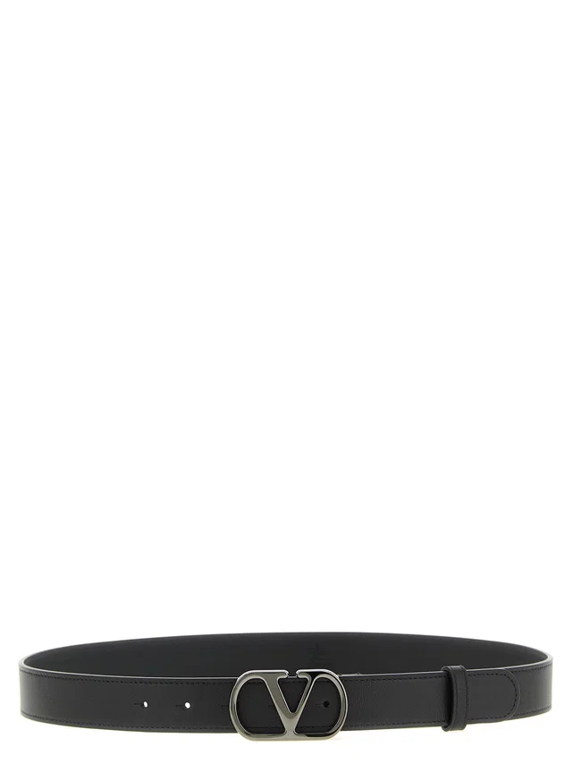 Valentino Garavani Belt — Black in Black Leather from HEWI