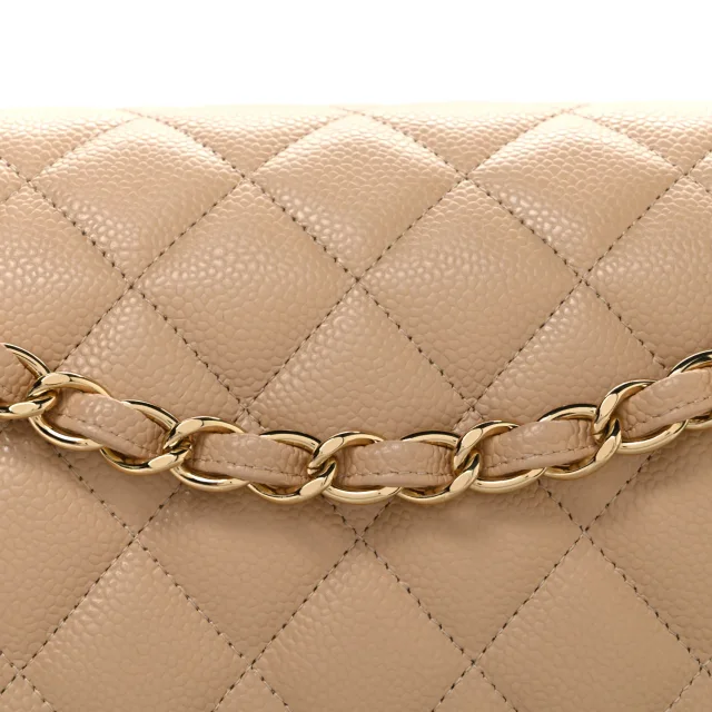Chanel Caviar Quilted Jumbo Double Flap Beige in Beige Caviar leather from FASHIONPHILE, photo 7 of 9