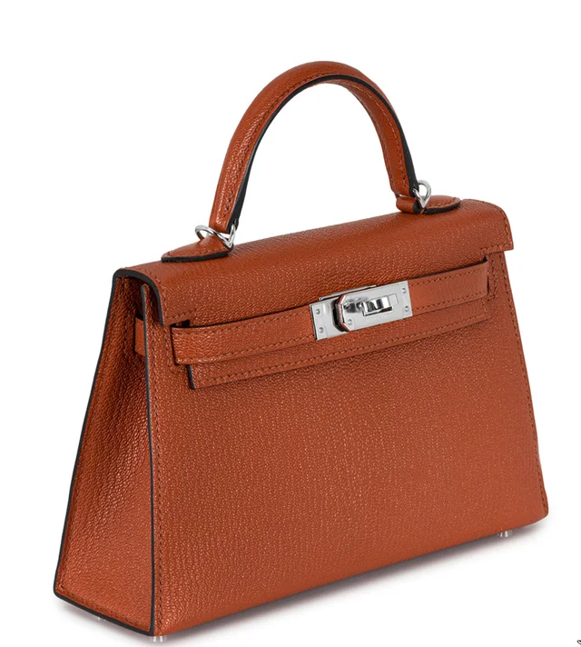 Hermès Cuivre Chèvre Mysore Leather Mini Kelly in Goatskin from HEWI, photo 2 of 2