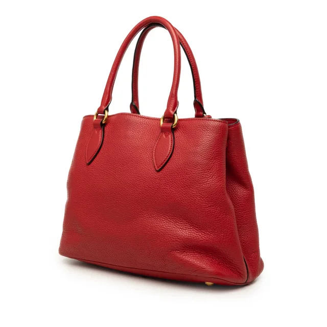 Red Prada Vitello Daino Open Convertible Tote Satchel in Red Leather from Designer Revival, photo 2 of 2