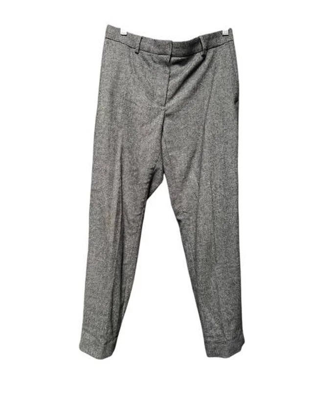 Burberry Cropped Tapered Wool Trousers Black and Grey Size: 6 in Grey Wool from Oxfam Online Shop