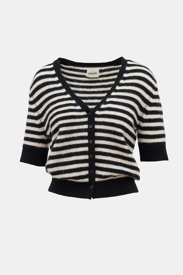 Khaite Cashmere Striped Cardigan in Cashmere from VSP Consignment