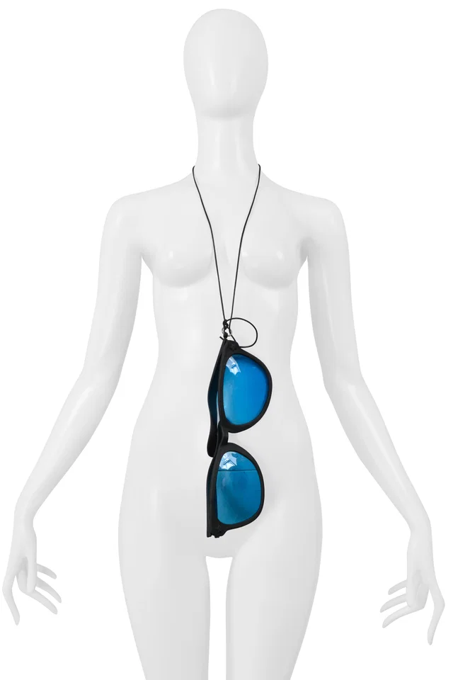 Maison Margiela Sunglasses Necklace 2000 in Leather from Resurrection Vintage