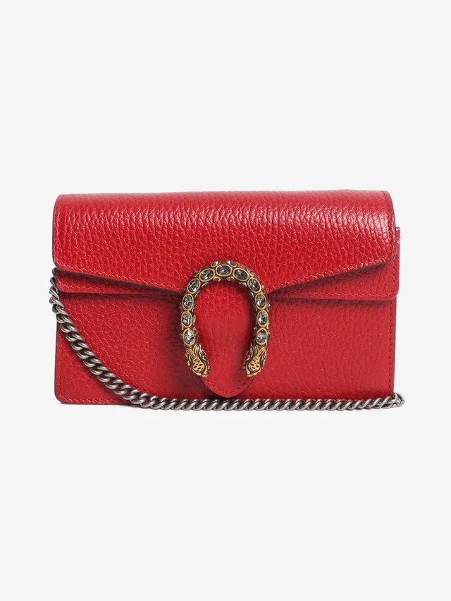 Gucci Red mini Dionysus crossbody bag in Red Leather from Sign of the Times