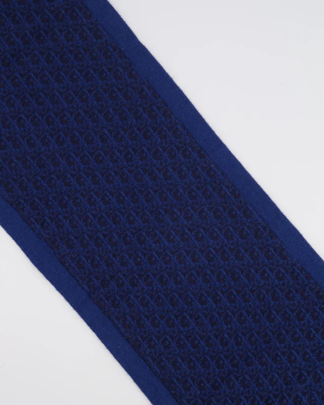 Kids Blue Dior Oblique Logo Wool Scarf in Blue Wool from Sellier, photo 3 of 5