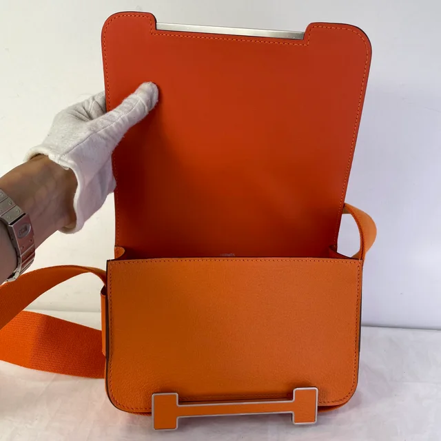 Hermès Geta Bag in Orange Mysore goatskin (chèvre)leather from Reowned, photo 3 of 4