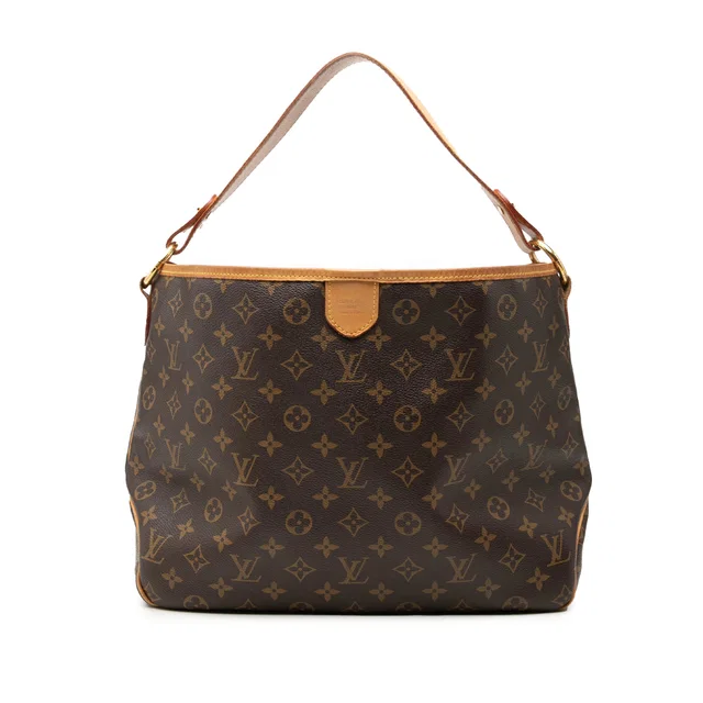 Brown Louis Vuitton Monogram Delightful PM Tote Bag in Brown Coated canvas from Designer Revival