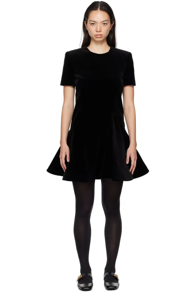 Black Velvet Silk-Lined Minidress, image 1 of 1 from SSENSE