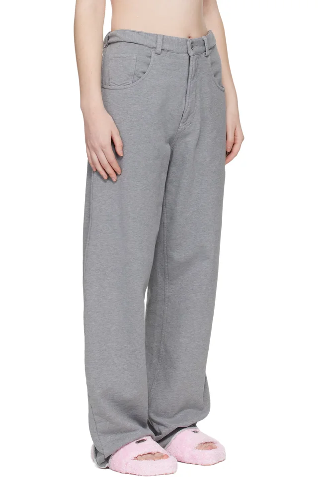 MM6 Maison Margiela Gray Wide-Leg Cotton Trousers, photo 2 of 4 from SSENSE