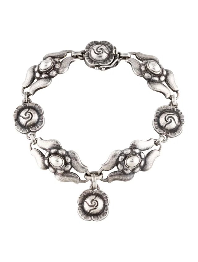 Georg Jensen Vintage Floral Bracelet, 6.5" in multicolor from The RealReal
