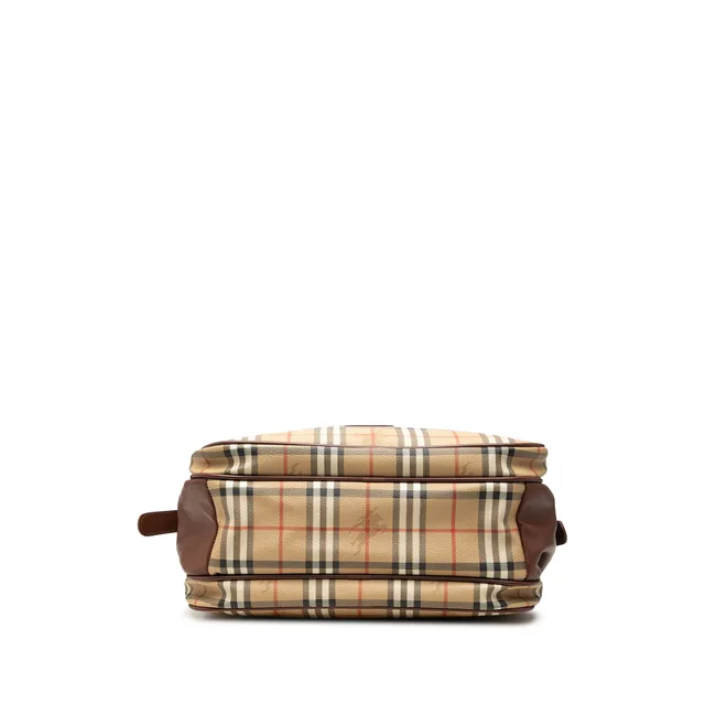 Beige Burberry Haymarket Check Coated Canvas Satchel in Beige Coated canvas from Designer Revival, photo 3 of 6