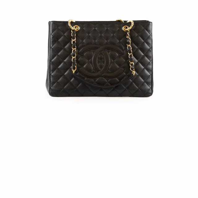 Chanel Grand Shopping Tote (GST) Caviar Black in Black Caviar leather from The Purse Affair