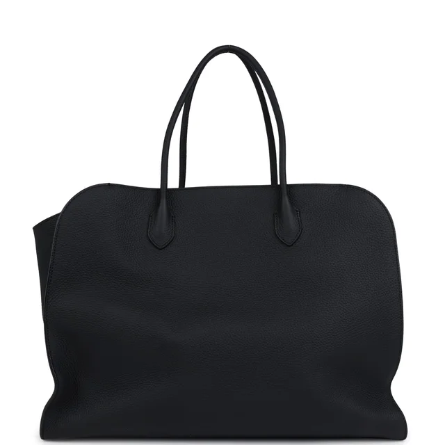 The Row Marlo 17 Tote Bag Black Calfskin Leather Silver Hardware in Black Calfskin from Madison Avenue Couture, photo 2 of 2