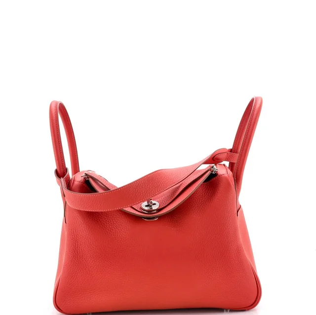 Hermès Lindy Bag Verso Clemence 30 in orange Clemence leather from Rebag