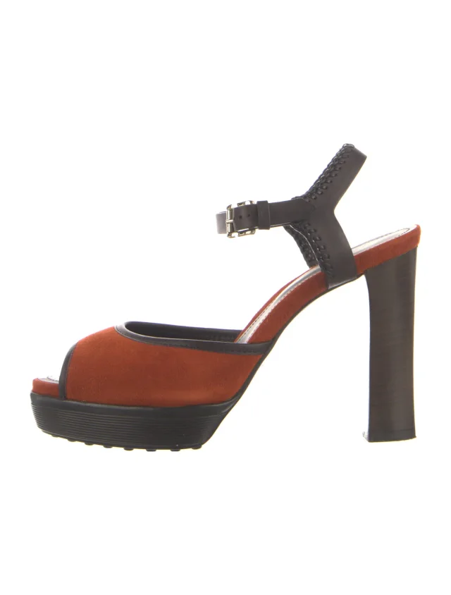 Tod's Suede Slingback Pumps in orange Suede from The RealReal