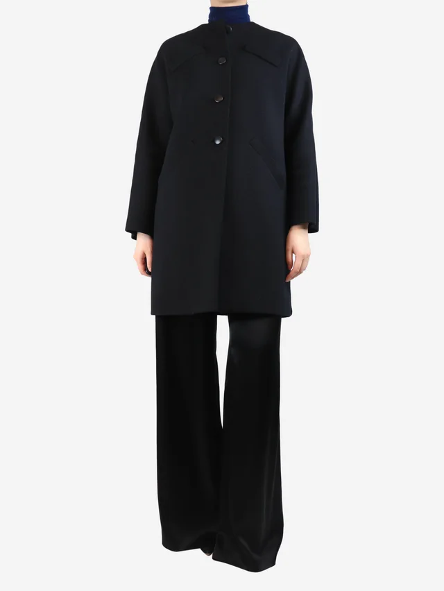 Balenciaga Black wool coat - size UK 8 in Black Wool from Sign of the Times
