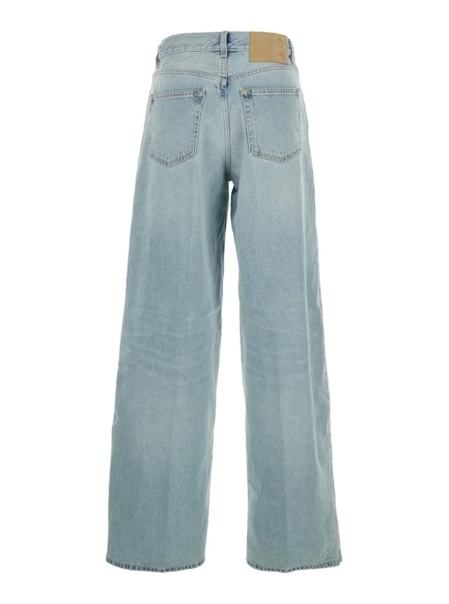 HAIKURE Blue Jeans with Belt Loops and Logo Patch on the Back in Denim Woman, photo 3 of 6 from Gaudenzi Boutique