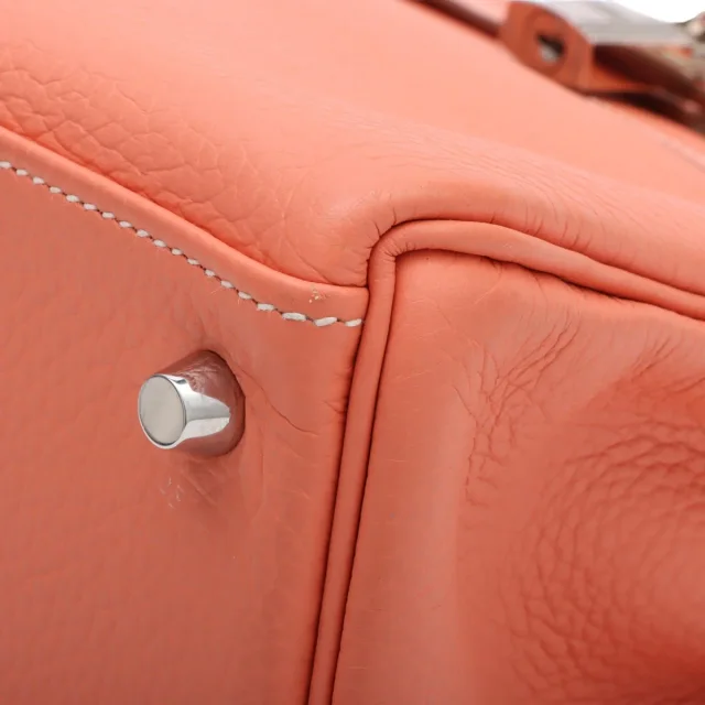 Hermès 2013 Kelly 28 Crevette in Clemence leather from VINTAGE QOO TOKYO, photo 10 of 16