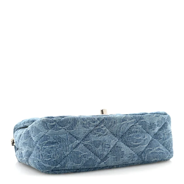 Chanel Quilted Mini Camellia Sweetheart Flap Blue in Blue Denim from FASHIONPHILE, photo 4 of 12
