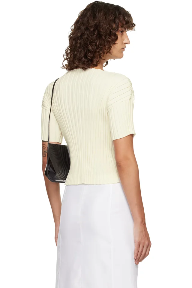 LE17SEPTEMBRE Off-White Millie Knit Short Cardigan, photo 3 of 4 from SSENSE