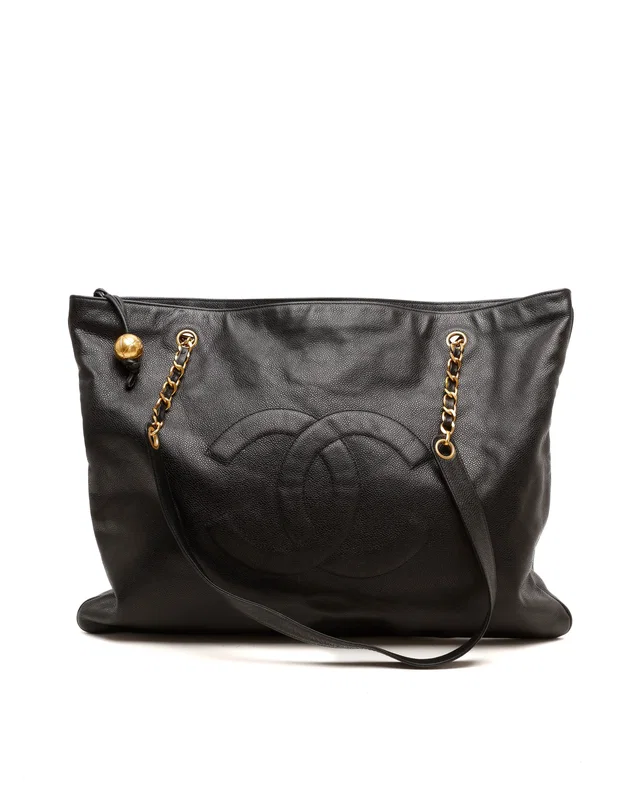 Chanel CC Caviar Tote Bag in Caviar leather from A Retro Tale