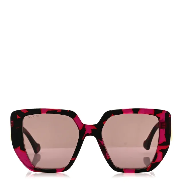 Gucci Acetate Square Frame Sunglasses GG0956S Black Pink in Black from FASHIONPHILE, photo 2 of 7