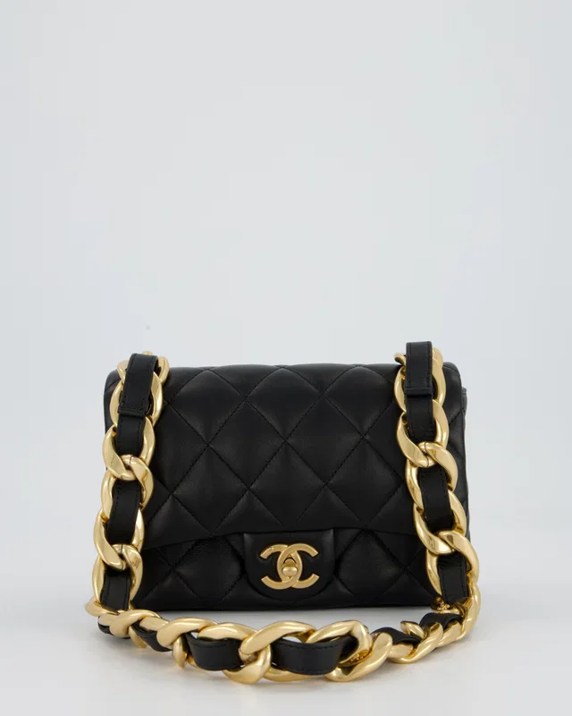 Chanel Small Funky Town Flap Bag in Black Calfskin from Sellier