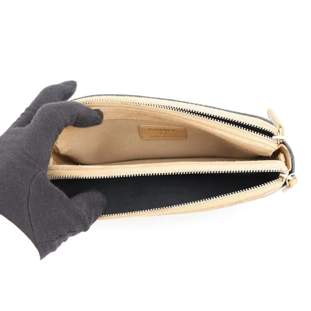 Chanel Matelasse ChainShoulder Bag Black/BeigeAP4743 Lambskin suede in Black Lambskin from GALLERY RARE, photo 8 of 20