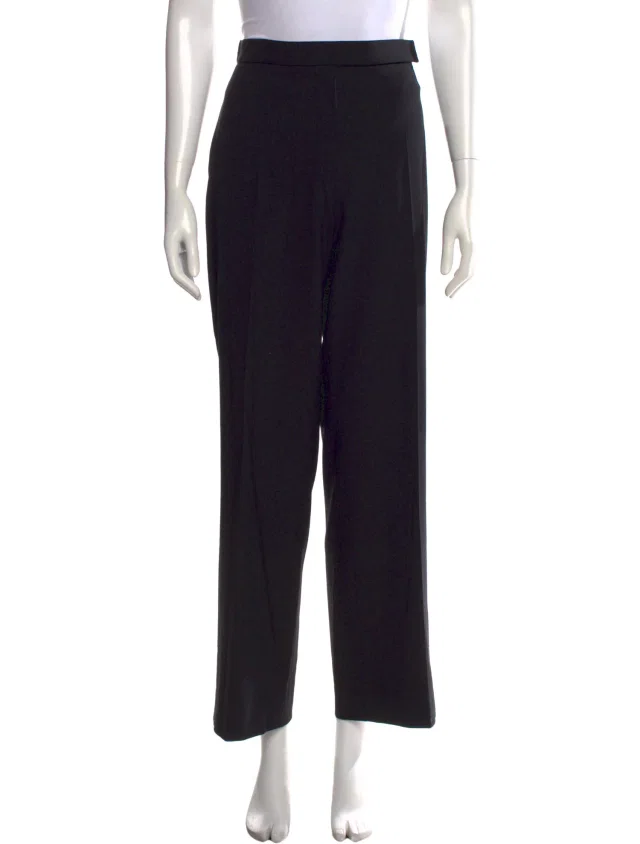 Jil Sander Virgin Wool Wide Leg Pants in black Wool from The RealReal