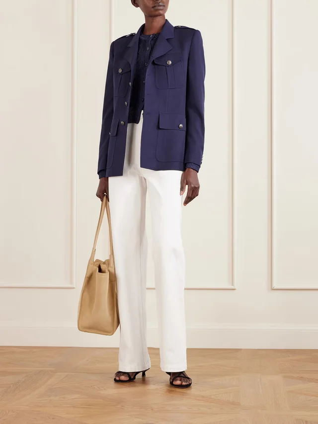 RALPH LAUREN COLLECTION Cable-knit silk cardigan in Blue, photo 2 of 2 from NET-A-PORTER (Canada)