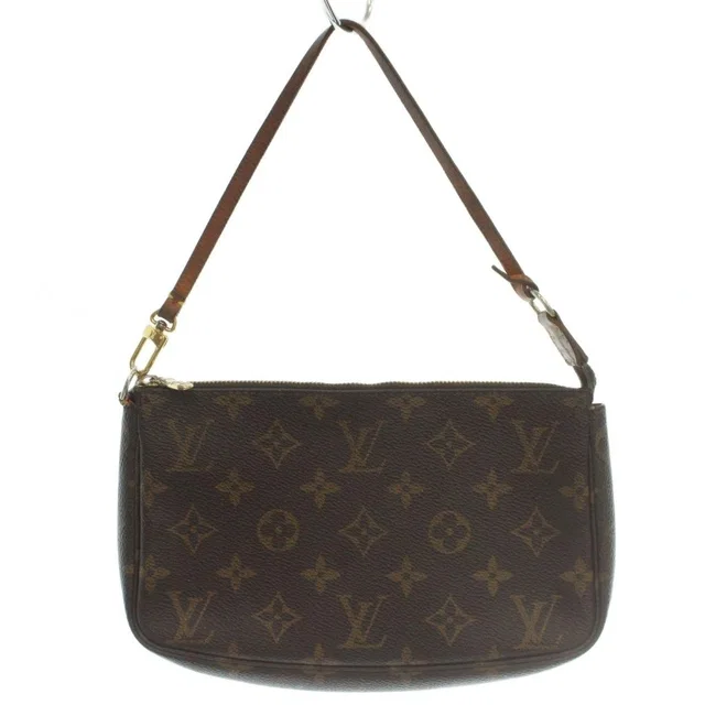 Louis Vuitton Monogram Pochette Soir Handbag Canvas Logo Brown in Brown Canvas from The Reluxe