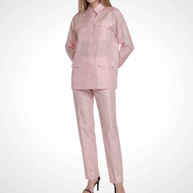 Prada Light Pink Taffeta Suit Set Sz 38 in Pink from Revivre Luxury Consignment
