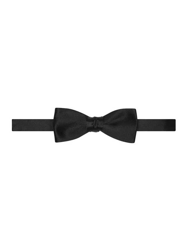 Saint Laurent Silk Bow Tie — Black Ties in Black Silk from HEWI