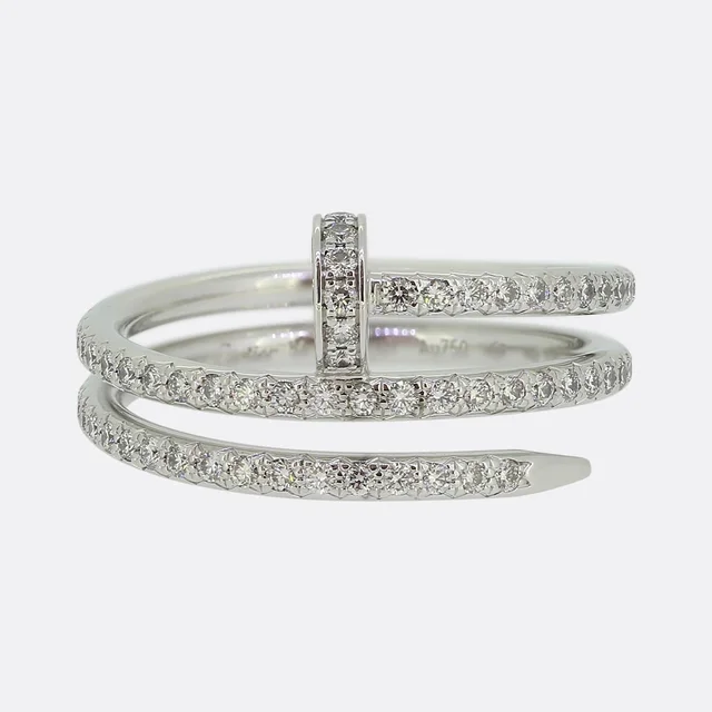 Cartier Juste un Clou Double Semi-Paved Diamond Ring Size N (54) from The Vintage Jeweller