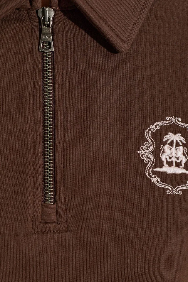 Palm Angels Cropped Half-Zip Polo Sweatshirt, photo 5 of 5 from SENSER
