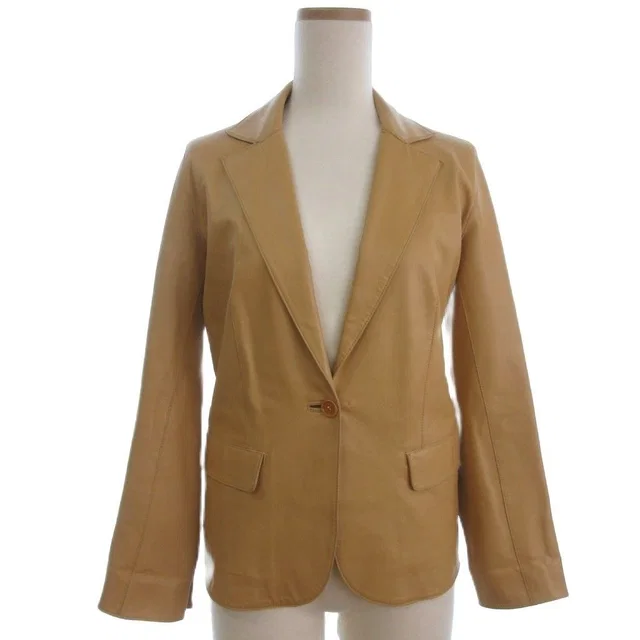 Fendi Leather Tailored Jacket Lamb Beige 38 in Beige Leather from The Reluxe