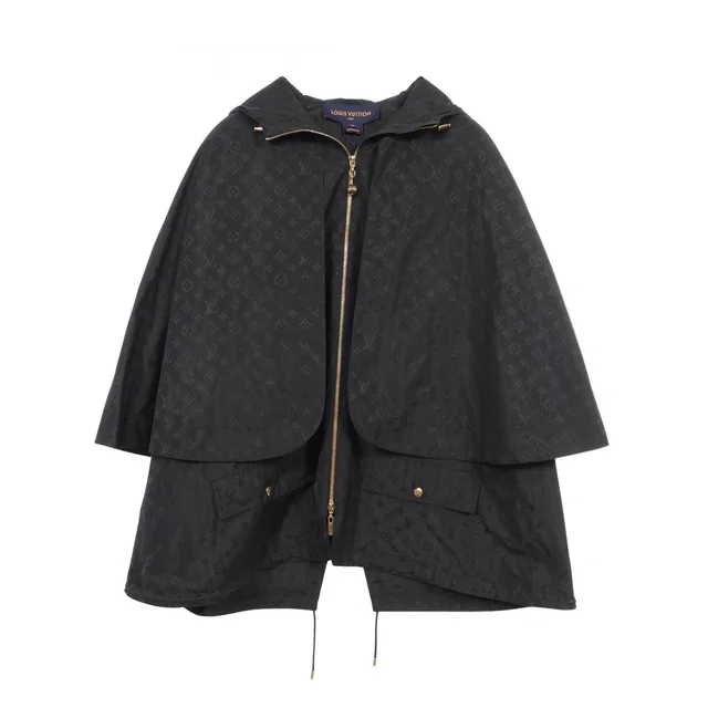 Louis Vuitton Monogram Hooded Silk Poncho Cape in Silk from The Reluxe