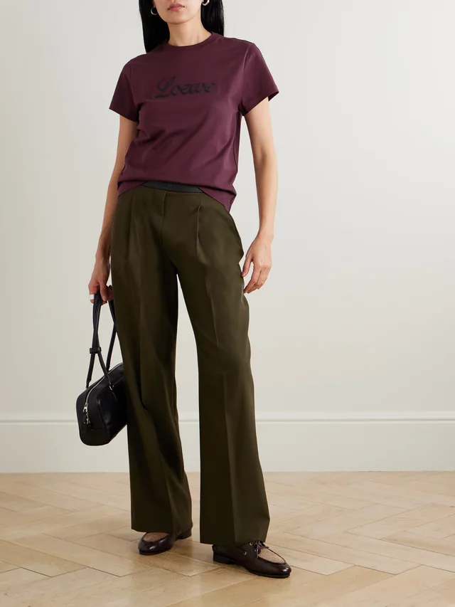 LOEWE Embroidered cotton-jersey T-shirt in Red, photo 2 of 2 from NET-A-PORTER (Canada)
